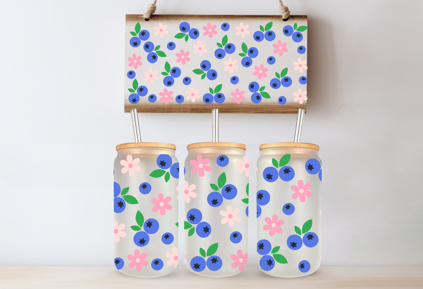 Blueberry frosted glass